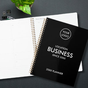 Add Logo Simple Modern Black Custom Business Planner