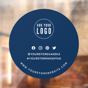 Add Logo Social Media Editable Background Round