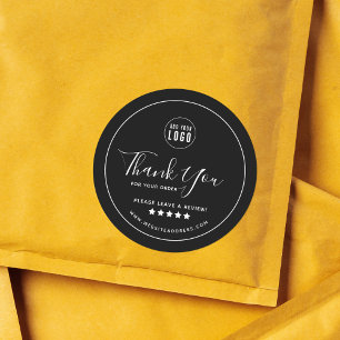 Add Logo Thank You Leave a Review Custom Colour Classic Round Sticker