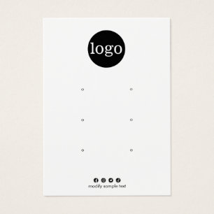 Add Logo Three Hole  Earring Display Card