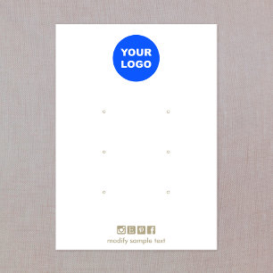 Add Logo Three Hole Earring Display Card