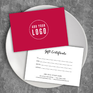 Add Logo Typewriter Custom Color Gift Certificate