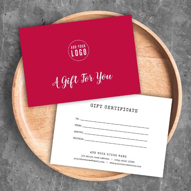 Add Logo Typewriter Custom Colour Gift Certificate (Creator Uploaded)