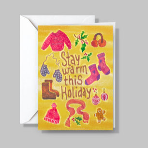 Add Logo Whimsical Warm Cozy Season Business Holiday Card
