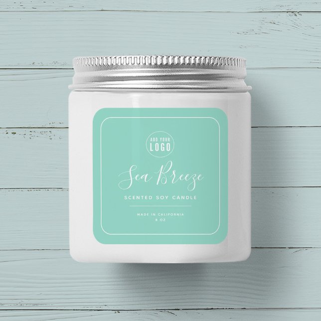 Add Logo White Border Editable Colour Product Labe Square Sticker (Creator Uploaded)