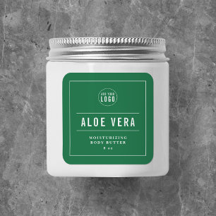 Add Logo White Border & Lines Custom Colours Square Sticker