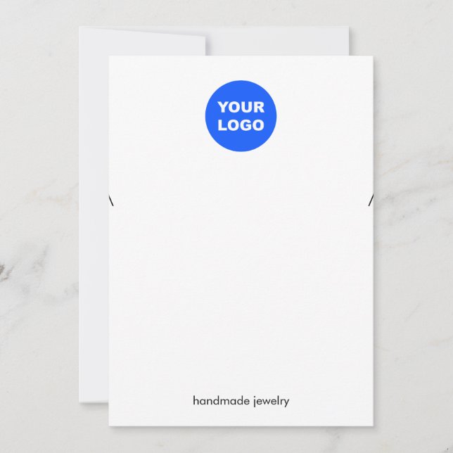 Add Logo White Large Necklace Display Invitation (Front)