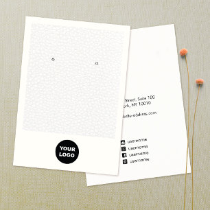 Add Logo White Leather Earring Display Holder Business Card