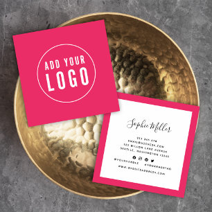 Add Logo with Editable Border Colour Social Media Square Business Card