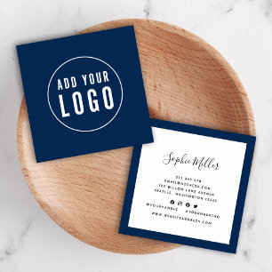 Add Logo with Editable Border Colour Social Media Square Business Card