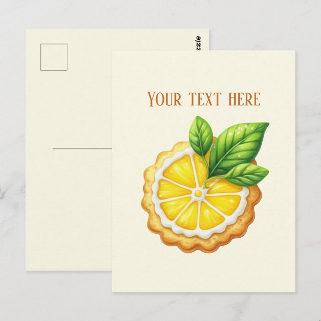 add message business name bakery lemon cookie postcard (Front/Back)
