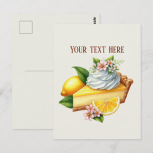 add message business name bakery lemon pie postcard