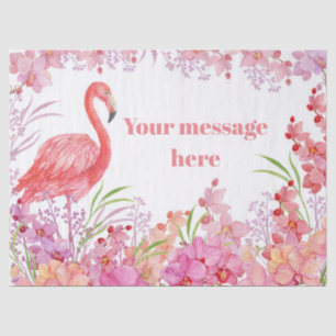 add message pink flamingo beach party tissue tissue paper