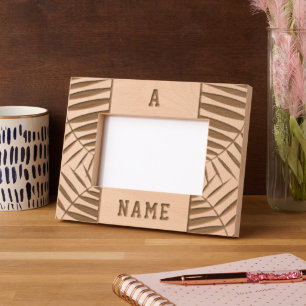 Add Monogram Name Wood  Etched Frames