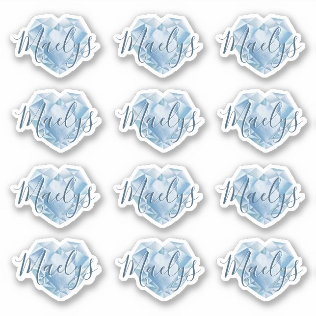  Add Monogram Or Name Cute Heart Diamond Fun Girly (Front)