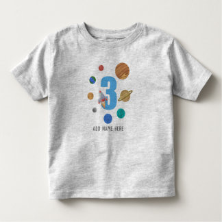 Add NAME - 3rd Birthday Solar System Planets Toddler T-Shirt