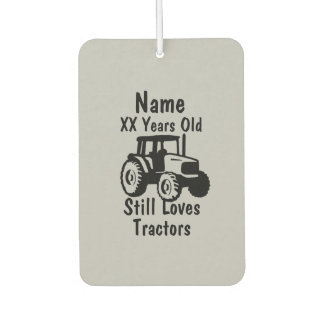 Add Name Age Personalised Tractor Birthday Car Air Freshener