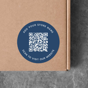 Add Name and Your Website QR Code Custom Colour Classic Round Sticker