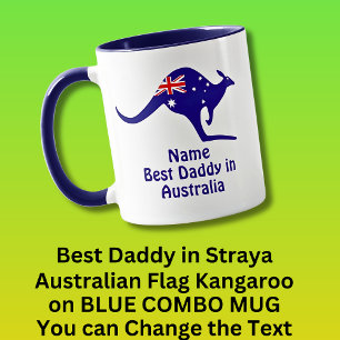 Add Name, Best Daddy Australia, Blue Kangaroo Flag Mug
