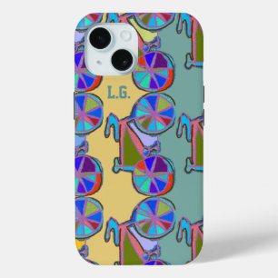 add name bikes colourful pattern iPhone 15 case