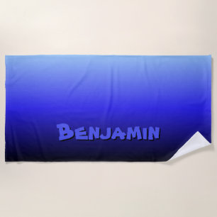 Add Name, Blue Colours Gradient Beach Towel