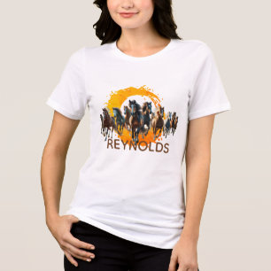 Add Name Brown Horse Graphic T-Shirt Tri-Blend Shirt