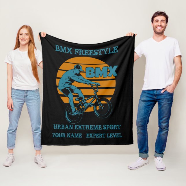 Add Name Change All Text BMX Freestyle Extreme     Fleece Blanket (In Situ)