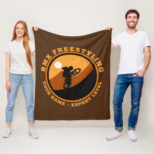Add Name Change ALL Text BMX Freestyling Expert    Fleece Blanket