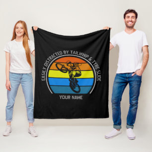 Add Name Change ALL Text Easily Distracted BMX Fleece Blanket