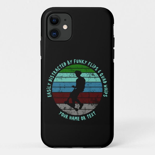 Add Name Change ALL Text Easily Distracted Scooter Case-Mate iPhone Case (Back)