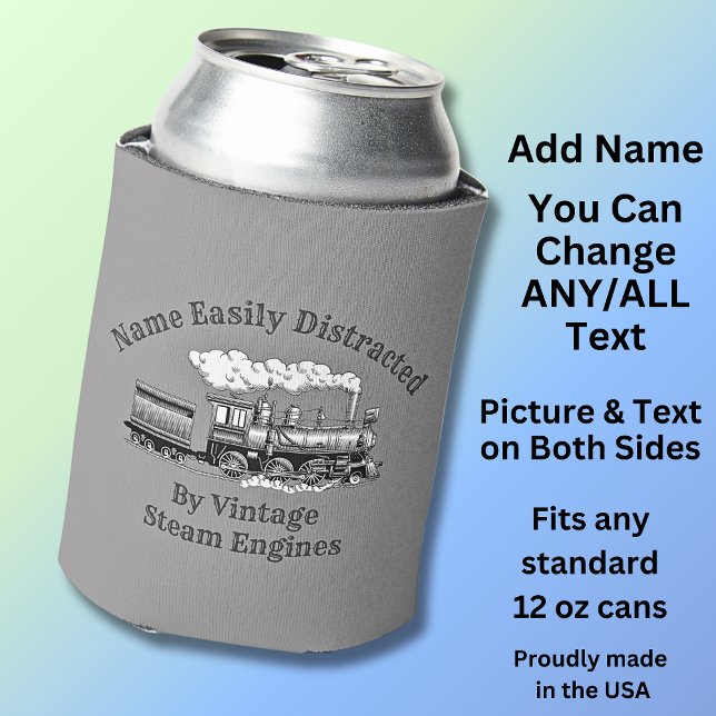 Add Name Change ALL Text Easily Distracted Steam   Can Cooler (Creator Uploaded)