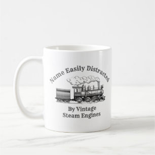 Add Name Change ALL Text Easily Distracted Steam Coffee Mug