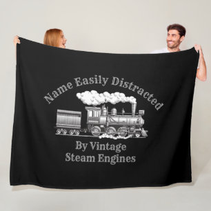Add Name Change ALL Text Easily Distracted Steam Fleece Blanket