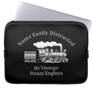 Add Name Change ALL Text Easily Distracted Steam Laptop Sleeve