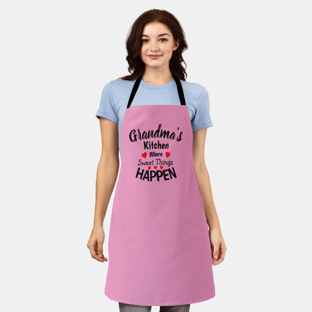 Add Name Change ALL Text Grandmas Kitchen Sweet    Apron (Worn)