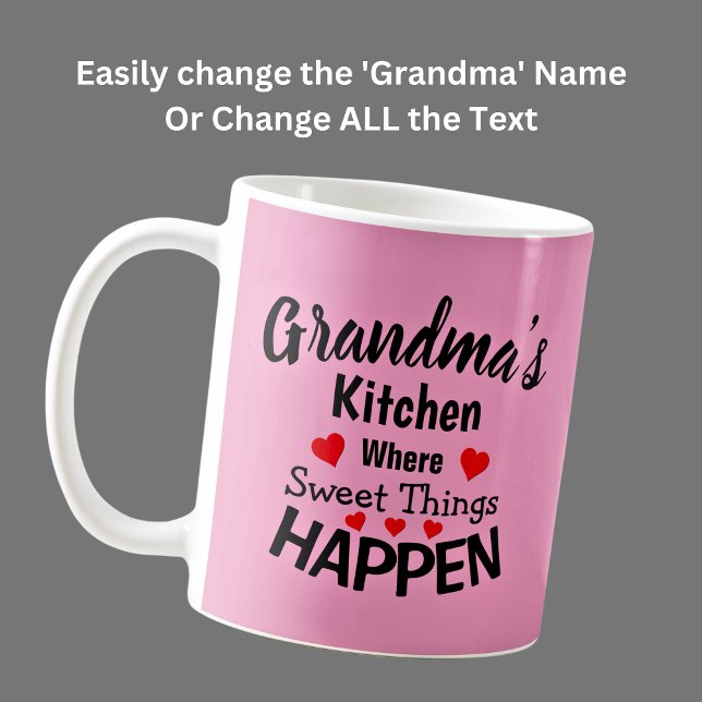 Add Name Change ALL Text Grandmas Kitchen Sweet    Coffee Mug (Creator Uploaded)