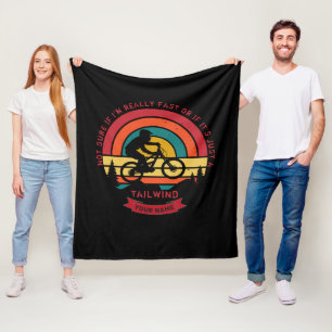Add Name Change All Text Mountain Bike Tailwind    Fleece Blanket