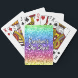 Add Name Change Any Text She Shed Sparkle Rainbow Playing Cards<br><div class="desc">Add the Name & Text you want to this great She Shed Design - See my store for more great She Shed Gifts.</div>