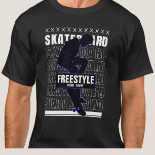 Add Name Change Text Freestyle Skateboard Rider    T-Shirt