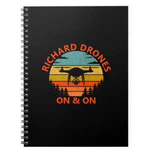 Add Name, Change Text, I Drone On and On Sunset Notebook