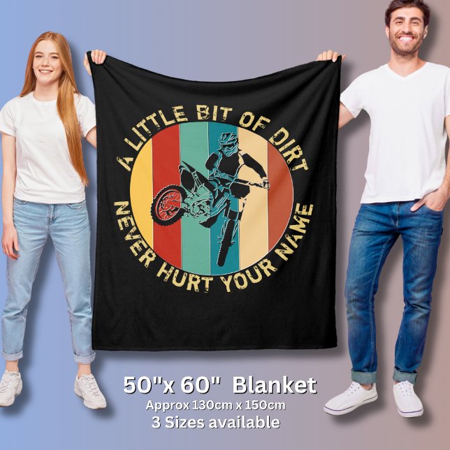 Add Name Change Text Little Bit of Dirt Never Hurt Fleece Blanket (Creator Uploaded)