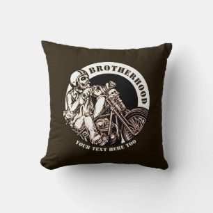 Add Name Change Text Motorcycle Brotherhood Cushion