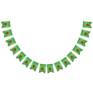 Add Name Change Text Red Green Christmas Bunting