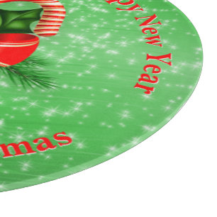 Add Name Change Text Red Green Christmas Cutting Board