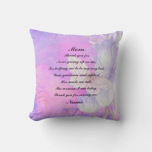 Add Name Change Text Thank You Mum Mother's Day Cushion (Front)
