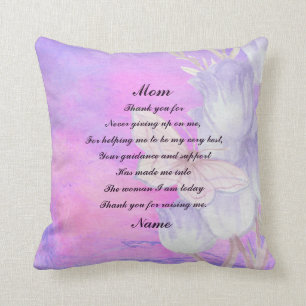 Add Name Change Text Thank You Mum Mother's Day Cushion