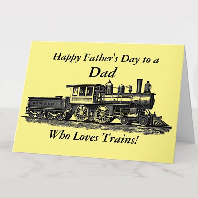 Add Name, Change Text, Train Railroad Father's Day Card (Creator Uploaded)
