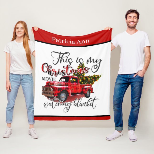 add name Christmas movie watching Fleece Blanket (In Situ)