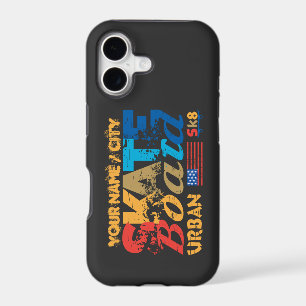 Add Name City Text Skateboard Urban SK8 Distressed