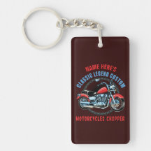 Add Name Classic Custom Red Motorcycle Chopper    